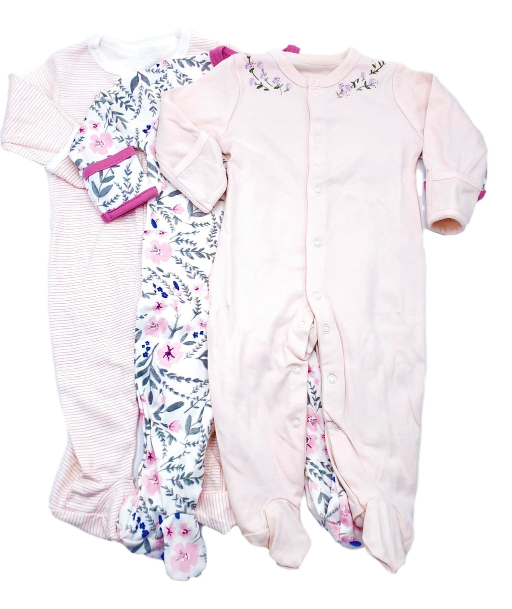 Bliss & Baby 3-Pack Baby Girl Jumpsuit