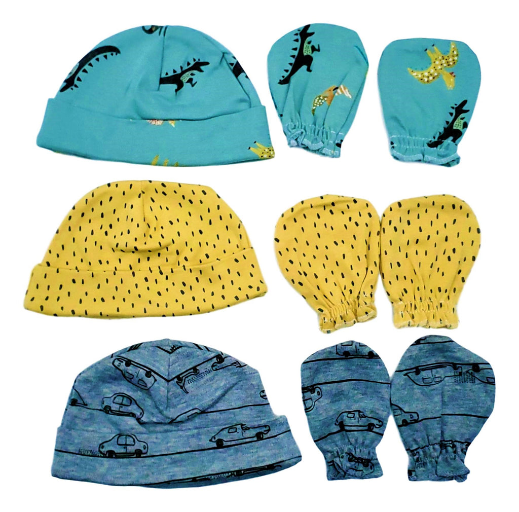 Bliss & Baby 6-Piece Baby Boy Hats & Mittens