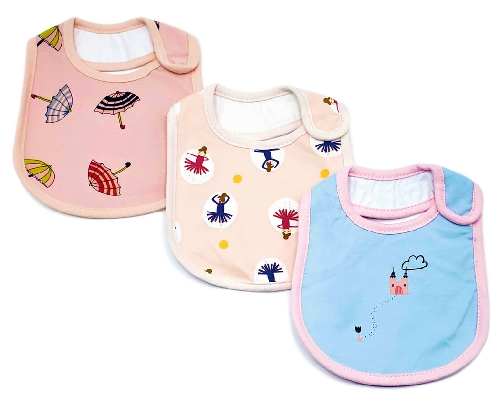 3-Pack Baby Girl Drool Bibs