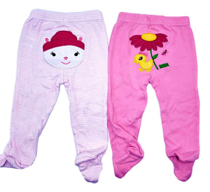 Bliss & Baby 2-Pack Baby Girl Footed Pants