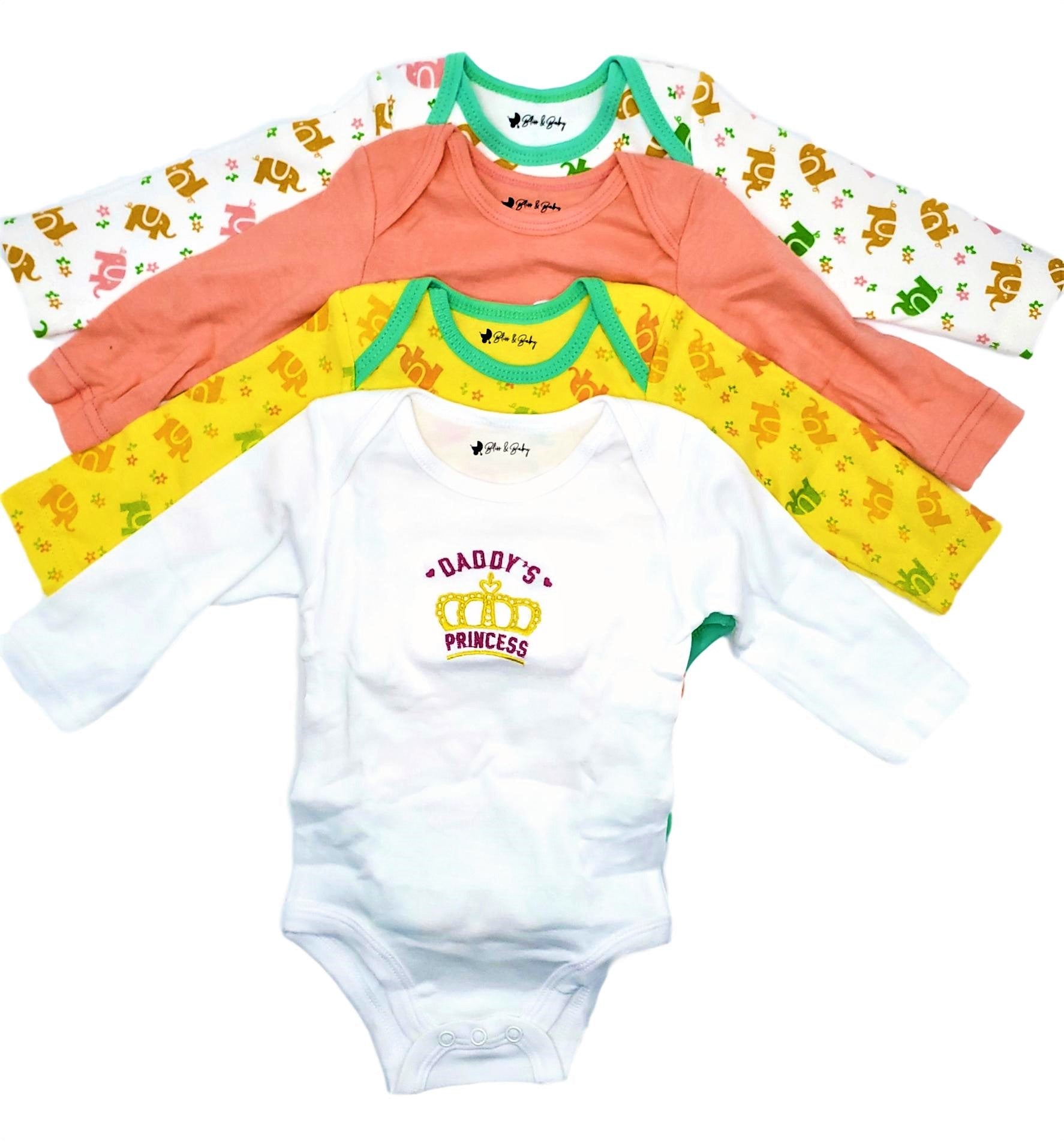 4-Pack Long Sleeve Baby Girl Bodysuits